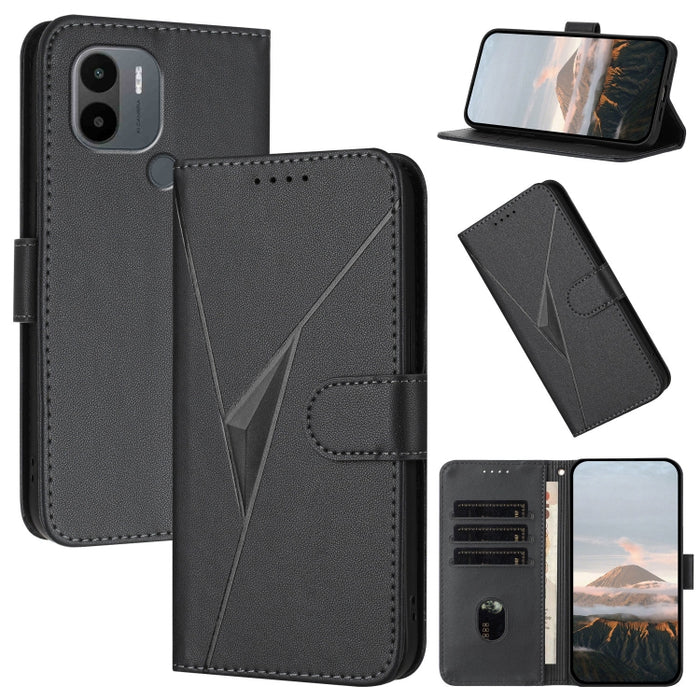 Estuche para teléfono de cuero con cierre de hebilla y diseño de triángulos, For Redmi Note 12 Pro+ Global, For Redmi Note 12 Pro 5G Global, For Redmi Note 12 5G Global, For Redmi A1+, For Redmi K50 Ultra, For Redmi Note 11 4G Global, For Redmi 10A    ...