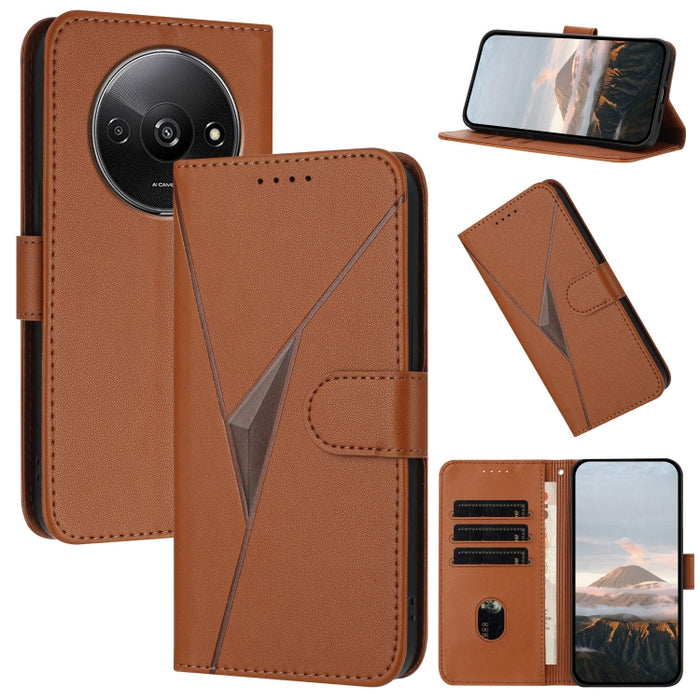 Estuche para teléfono de cuero con cierre de hebilla y diseño de triángulos, For Redmi Turbo 4 / Poco X7 Pro, For Redmi Note 14 Pro 4G, For Redmi Note 14 4G 163.25mm, For Redmi A3 Pro, For Redmi Note 14 5G, For Redmi Note 14 Pro+ 5G, For Redmi 14C 4G  ...