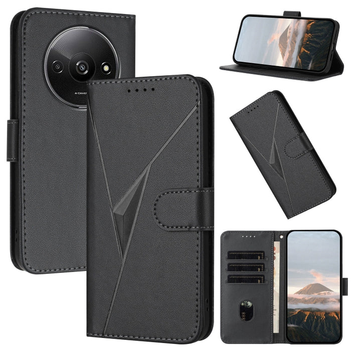 Estuche para teléfono de cuero con cierre de hebilla y diseño de triángulos, For Redmi Turbo 4 / Poco X7 Pro, For Redmi Note 14 Pro 4G, For Redmi Note 14 4G 163.25mm, For Redmi A3 Pro, For Redmi Note 14 5G, For Redmi Note 14 Pro+ 5G, For Redmi 14C 4G  ...