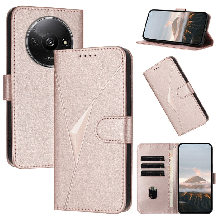 Estuche para teléfono de cuero con cierre de hebilla y diseño de triángulos, For Redmi Turbo 4 / Poco X7 Pro, For Redmi Note 14 Pro 4G, For Redmi Note 14 4G 163.25mm, For Redmi A3 Pro, For Redmi Note 14 5G, For Redmi Note 14 Pro+ 5G, For Redmi 14C 4G  ...