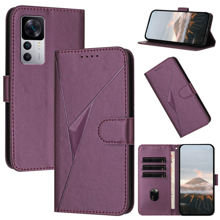 Estuche para teléfono de cuero con cierre de hebilla y diseño de triángulos, For Redmi Note 12 Pro+ Global, For Redmi Note 12 Pro 5G Global, For Redmi Note 12 5G Global, For Redmi A1+, For Redmi K50 Ultra, For Redmi Note 11 4G Global, For Redmi 10A    ...