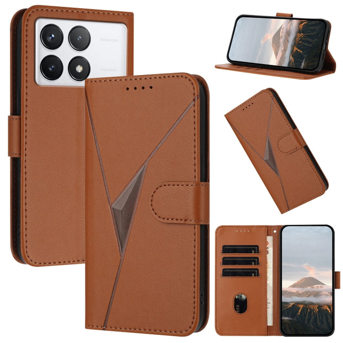 Estuche para teléfono de cuero con cierre de hebilla y diseño de triángulos, For Redmi Note 13 Pro 4G, For Redmi Note 13 4G, For Redmi K70E, For Redmi Note 13 5G, For Redmi 13C 4G, For Redmi Note 13 Pro+, For Redmi Note 13 Pro 5G, For Redmi 12 5G      ...