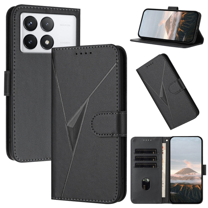 Estuche para teléfono de cuero con cierre de hebilla y diseño de triángulos, For Redmi Note 13 Pro 4G, For Redmi Note 13 4G, For Redmi K70E, For Redmi Note 13 5G, For Redmi 13C 4G, For Redmi Note 13 Pro+, For Redmi Note 13 Pro 5G, For Redmi 12 5G      ...