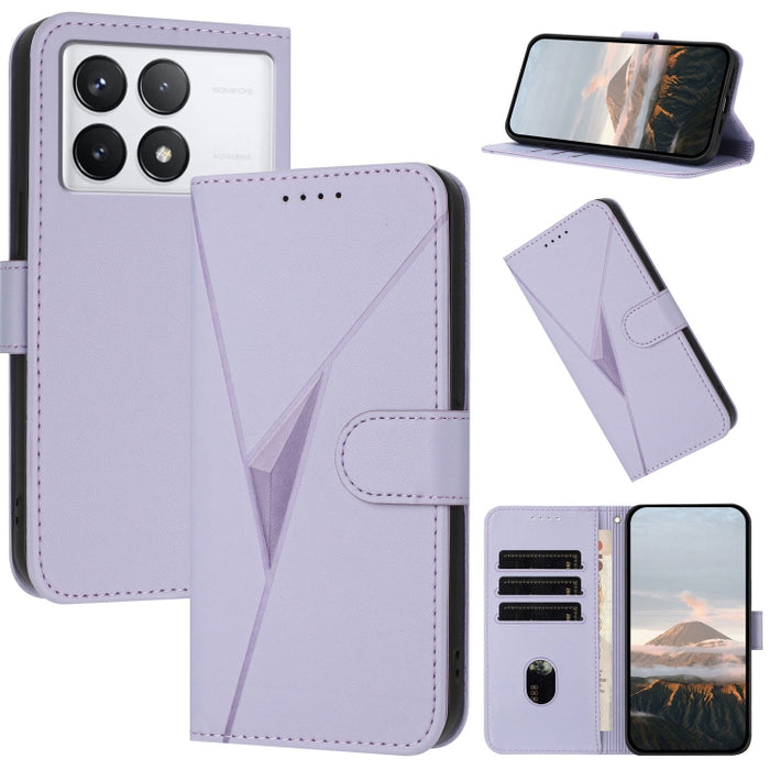 Estuche para teléfono de cuero con cierre de hebilla y diseño de triángulos, For Redmi Note 13 Pro 4G, For Redmi Note 13 4G, For Redmi K70E, For Redmi Note 13 5G, For Redmi 13C 4G, For Redmi Note 13 Pro+, For Redmi Note 13 Pro 5G, For Redmi 12 5G      ...