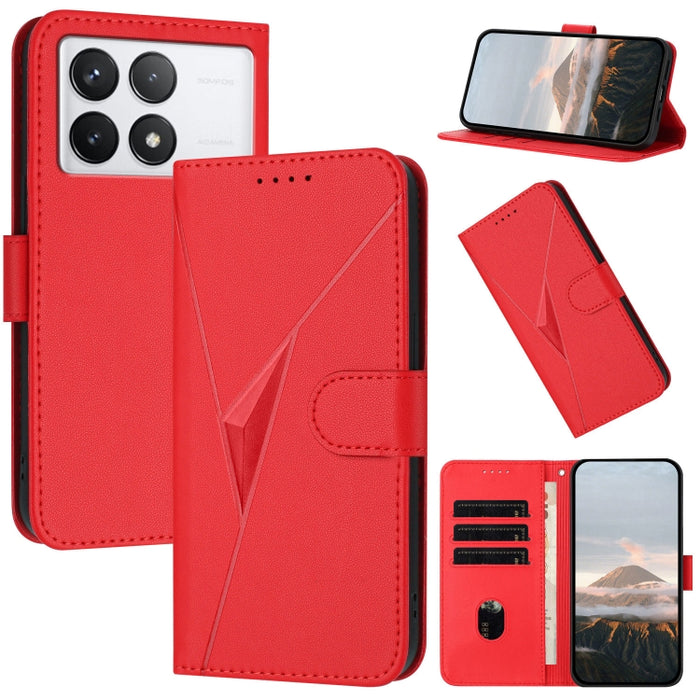 Estuche para teléfono de cuero con cierre de hebilla y diseño de triángulos, For Redmi Note 13 Pro 4G, For Redmi Note 13 4G, For Redmi K70E, For Redmi Note 13 5G, For Redmi 13C 4G, For Redmi Note 13 Pro+, For Redmi Note 13 Pro 5G, For Redmi 12 5G      ...