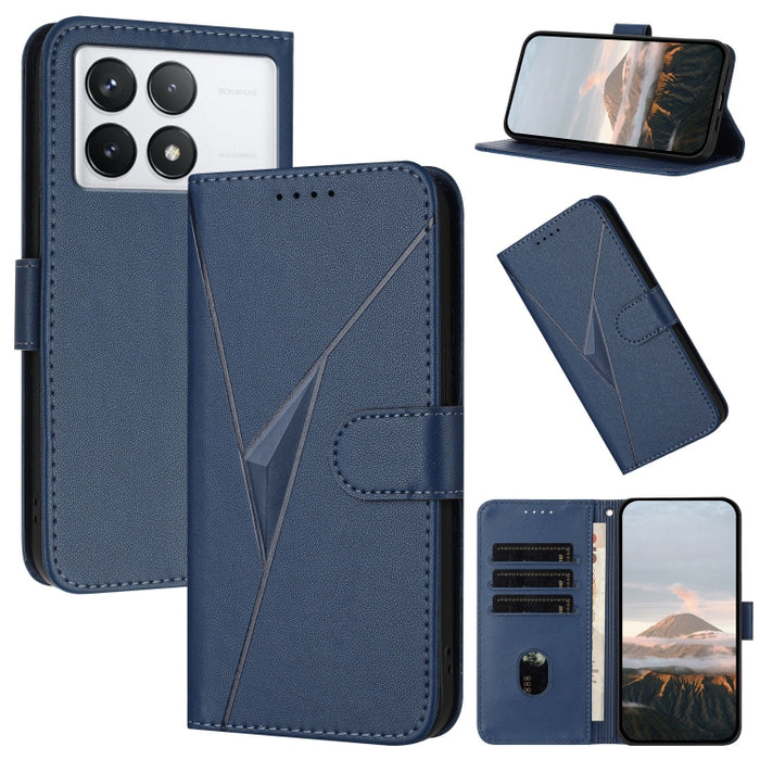 Estuche para teléfono de cuero con cierre de hebilla y diseño de triángulos, For Redmi Note 13 Pro 4G, For Redmi Note 13 4G, For Redmi K70E, For Redmi Note 13 5G, For Redmi 13C 4G, For Redmi Note 13 Pro+, For Redmi Note 13 Pro 5G, For Redmi 12 5G      ...