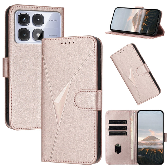 Estuche para teléfono de cuero con cierre de hebilla y diseño de triángulos, For Redmi Turbo 4 / Poco X7 Pro, For Redmi Note 14 Pro 4G, For Redmi Note 14 4G 163.25mm, For Redmi A3 Pro, For Redmi Note 14 5G, For Redmi Note 14 Pro+ 5G, For Redmi 14C 4G  ...
