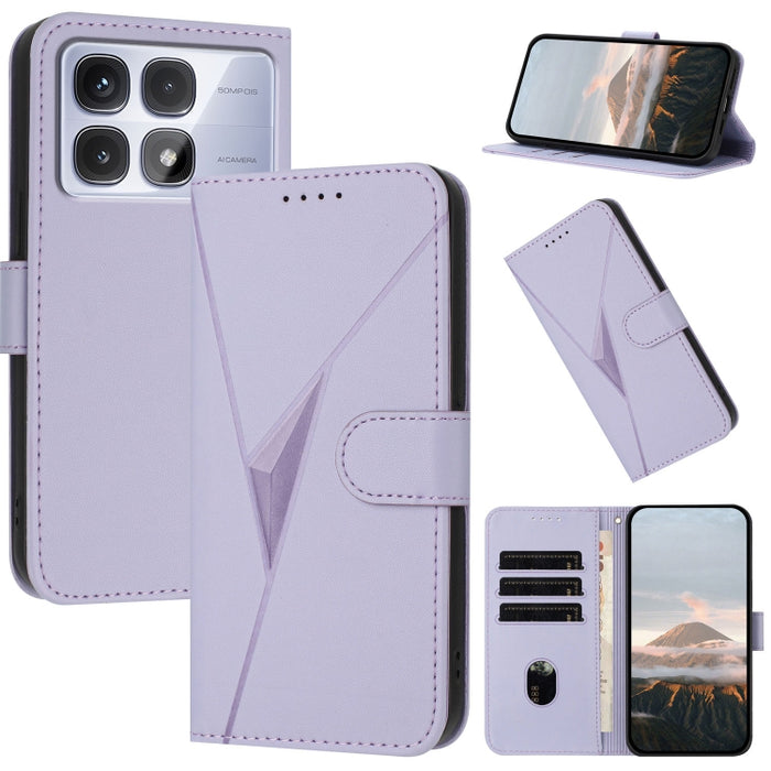 Estuche para teléfono de cuero con cierre de hebilla y diseño de triángulos, For Redmi Turbo 4 / Poco X7 Pro, For Redmi Note 14 Pro 4G, For Redmi Note 14 4G 163.25mm, For Redmi A3 Pro, For Redmi Note 14 5G, For Redmi Note 14 Pro+ 5G, For Redmi 14C 4G  ...