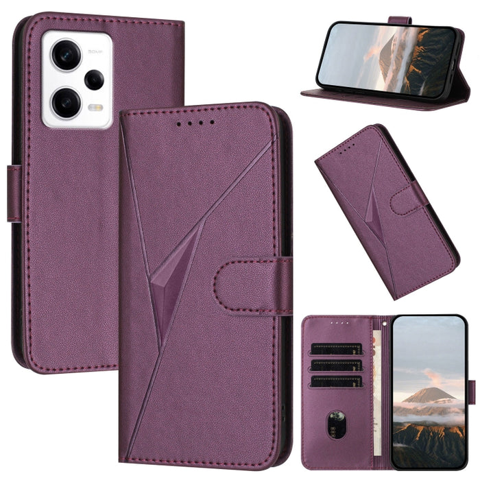 Estuche para teléfono de cuero con cierre de hebilla y diseño de triángulos, For Redmi Note 12 Pro+ Global, For Redmi Note 12 Pro 5G Global, For Redmi Note 12 5G Global, For Redmi A1+, For Redmi K50 Ultra, For Redmi Note 11 4G Global, For Redmi 10A    ...