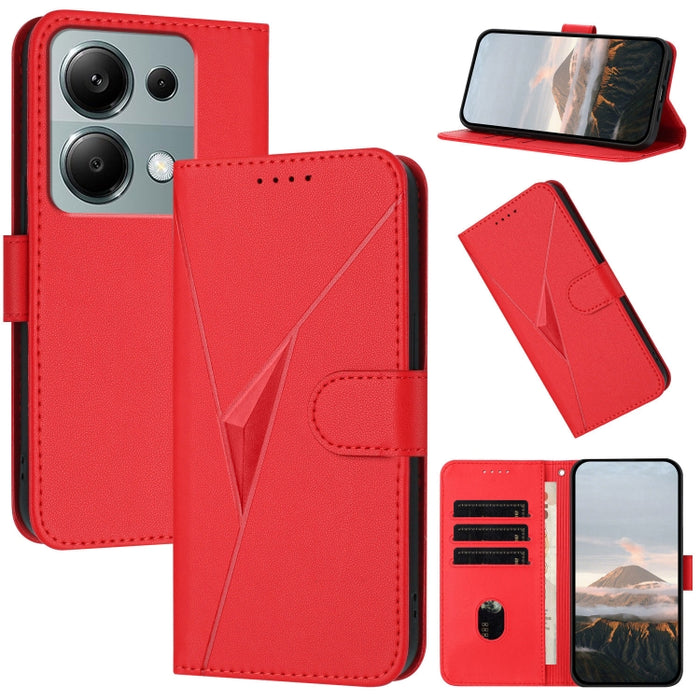Estuche para teléfono de cuero con cierre de hebilla y diseño de triángulos, For Redmi Note 13 Pro 4G, For Redmi Note 13 4G, For Redmi K70E, For Redmi Note 13 5G, For Redmi 13C 4G, For Redmi Note 13 Pro+, For Redmi Note 13 Pro 5G, For Redmi 12 5G      ...