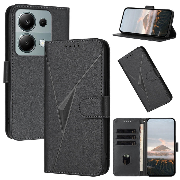 Estuche para teléfono de cuero con cierre de hebilla y diseño de triángulos, For Redmi Note 13 Pro 4G, For Redmi Note 13 4G, For Redmi K70E, For Redmi Note 13 5G, For Redmi 13C 4G, For Redmi Note 13 Pro+, For Redmi Note 13 Pro 5G, For Redmi 12 5G      ...
