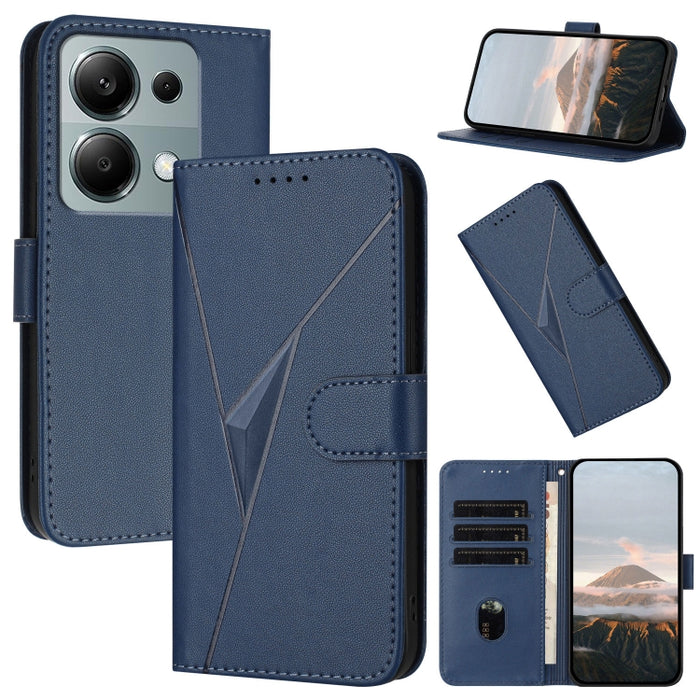 Estuche para teléfono de cuero con cierre de hebilla y diseño de triángulos, For Redmi Note 13 Pro 4G, For Redmi Note 13 4G, For Redmi K70E, For Redmi Note 13 5G, For Redmi 13C 4G, For Redmi Note 13 Pro+, For Redmi Note 13 Pro 5G, For Redmi 12 5G      ...