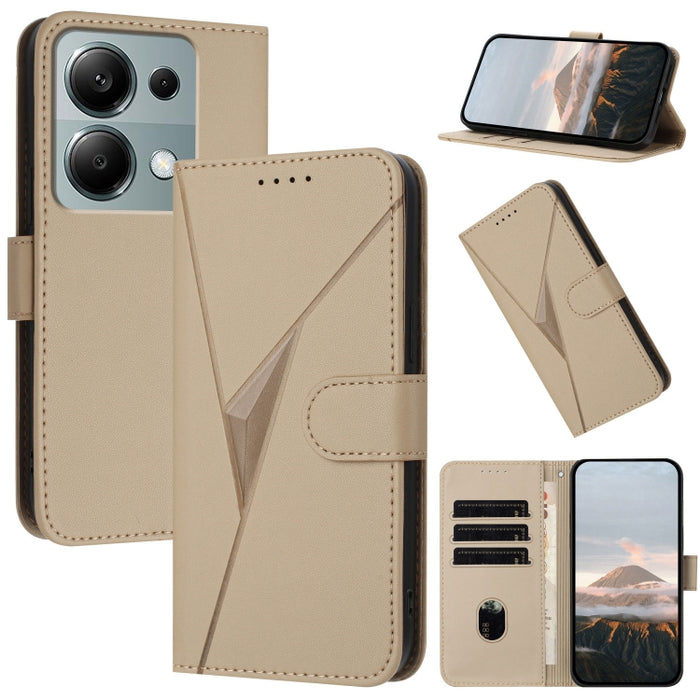 Estuche para teléfono de cuero con cierre de hebilla y diseño de triángulos, For Redmi Note 13 Pro 4G, For Redmi Note 13 4G, For Redmi K70E, For Redmi Note 13 5G, For Redmi 13C 4G, For Redmi Note 13 Pro+, For Redmi Note 13 Pro 5G, For Redmi 12 5G      ...