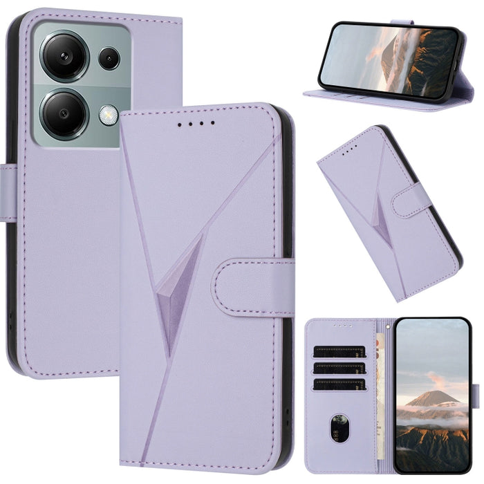 Estuche para teléfono de cuero con cierre de hebilla y diseño de triángulos, For Redmi Note 13 Pro 4G, For Redmi Note 13 4G, For Redmi K70E, For Redmi Note 13 5G, For Redmi 13C 4G, For Redmi Note 13 Pro+, For Redmi Note 13 Pro 5G, For Redmi 12 5G      ...
