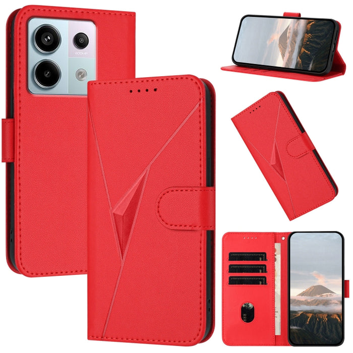 Estuche para teléfono de cuero con cierre de hebilla y diseño de triángulos, For Redmi Note 13 Pro 4G, For Redmi Note 13 4G, For Redmi K70E, For Redmi Note 13 5G, For Redmi 13C 4G, For Redmi Note 13 Pro+, For Redmi Note 13 Pro 5G, For Redmi 12 5G      ...