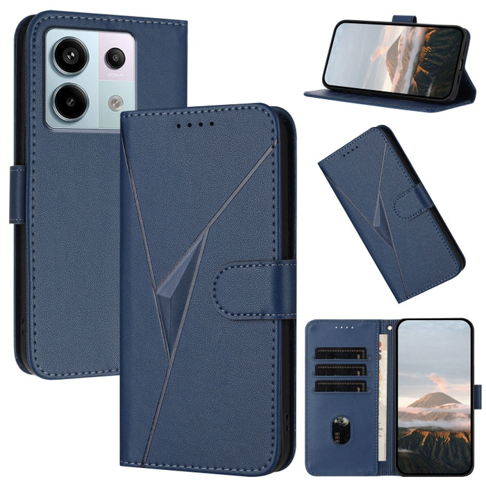 Estuche para teléfono de cuero con cierre de hebilla y diseño de triángulos, For Redmi Note 13 Pro 4G, For Redmi Note 13 4G, For Redmi K70E, For Redmi Note 13 5G, For Redmi 13C 4G, For Redmi Note 13 Pro+, For Redmi Note 13 Pro 5G, For Redmi 12 5G      ...