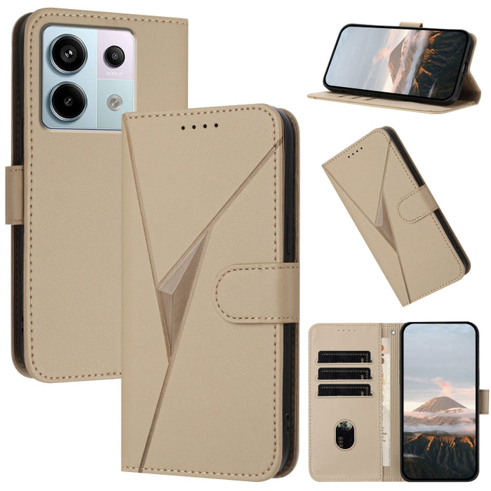 Estuche para teléfono de cuero con cierre de hebilla y diseño de triángulos, For Redmi Note 13 Pro 4G, For Redmi Note 13 4G, For Redmi K70E, For Redmi Note 13 5G, For Redmi 13C 4G, For Redmi Note 13 Pro+, For Redmi Note 13 Pro 5G, For Redmi 12 5G      ...
