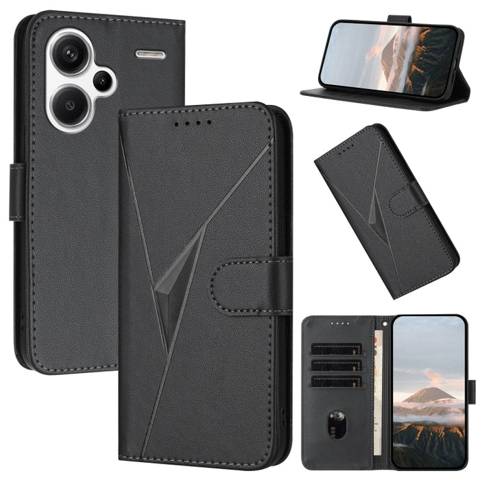 Estuche para teléfono de cuero con cierre de hebilla y diseño de triángulos, For Redmi Note 13 Pro 4G, For Redmi Note 13 4G, For Redmi K70E, For Redmi Note 13 5G, For Redmi 13C 4G, For Redmi Note 13 Pro+, For Redmi Note 13 Pro 5G, For Redmi 12 5G      ...