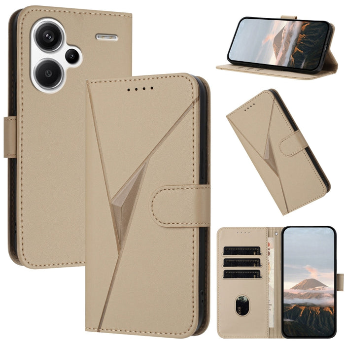 Estuche para teléfono de cuero con cierre de hebilla y diseño de triángulos, For Redmi Note 13 Pro 4G, For Redmi Note 13 4G, For Redmi K70E, For Redmi Note 13 5G, For Redmi 13C 4G, For Redmi Note 13 Pro+, For Redmi Note 13 Pro 5G, For Redmi 12 5G      ...