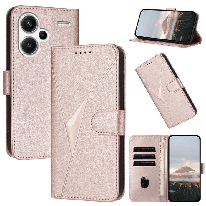 Estuche para teléfono de cuero con cierre de hebilla y diseño de triángulos, For Redmi Note 13 Pro 4G, For Redmi Note 13 4G, For Redmi K70E, For Redmi Note 13 5G, For Redmi 13C 4G, For Redmi Note 13 Pro+, For Redmi Note 13 Pro 5G, For Redmi 12 5G      ...