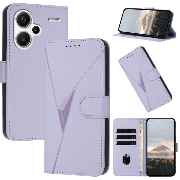 Estuche para teléfono de cuero con cierre de hebilla y diseño de triángulos, For Redmi Note 13 Pro 4G, For Redmi Note 13 4G, For Redmi K70E, For Redmi Note 13 5G, For Redmi 13C 4G, For Redmi Note 13 Pro+, For Redmi Note 13 Pro 5G, For Redmi 12 5G      ...