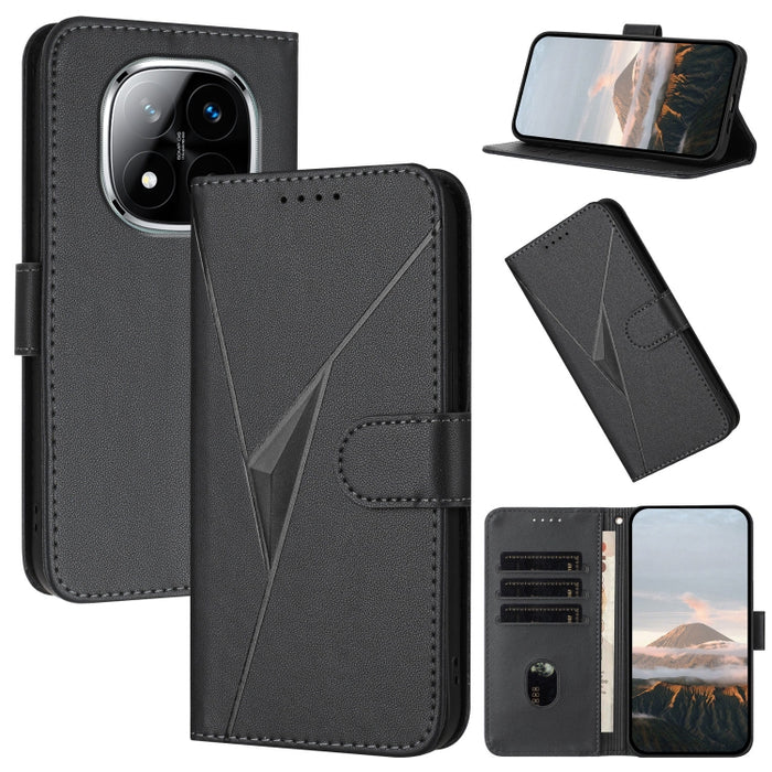 Estuche para teléfono de cuero con cierre de hebilla y diseño de triángulos, For Redmi Turbo 4 / Poco X7 Pro, For Redmi Note 14 Pro 4G, For Redmi Note 14 4G 163.25mm, For Redmi A3 Pro, For Redmi Note 14 5G, For Redmi Note 14 Pro+ 5G, For Redmi 14C 4G  ...