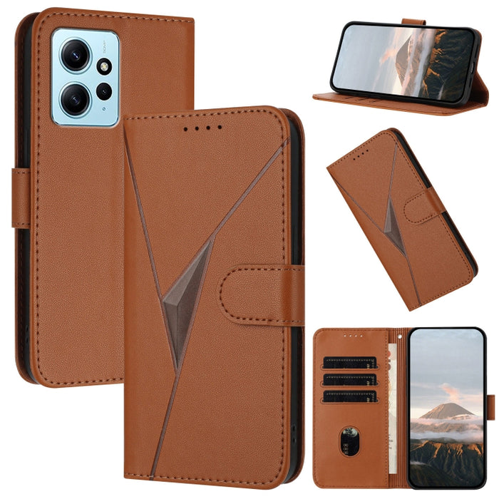 Estuche para teléfono de cuero con cierre de hebilla y diseño de triángulos, For Redmi Note 13 Pro 4G, For Redmi Note 13 4G, For Redmi K70E, For Redmi Note 13 5G, For Redmi 13C 4G, For Redmi Note 13 Pro+, For Redmi Note 13 Pro 5G, For Redmi 12 5G      ...