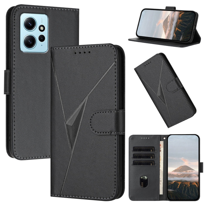 Estuche para teléfono de cuero con cierre de hebilla y diseño de triángulos, For Redmi Note 13 Pro 4G, For Redmi Note 13 4G, For Redmi K70E, For Redmi Note 13 5G, For Redmi 13C 4G, For Redmi Note 13 Pro+, For Redmi Note 13 Pro 5G, For Redmi 12 5G      ...