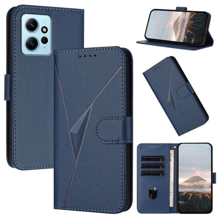 Estuche para teléfono de cuero con cierre de hebilla y diseño de triángulos, For Redmi Note 13 Pro 4G, For Redmi Note 13 4G, For Redmi K70E, For Redmi Note 13 5G, For Redmi 13C 4G, For Redmi Note 13 Pro+, For Redmi Note 13 Pro 5G, For Redmi 12 5G      ...