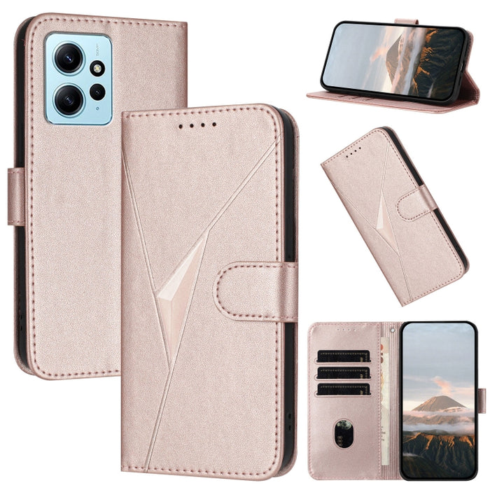 Estuche para teléfono de cuero con cierre de hebilla y diseño de triángulos, For Redmi Note 13 Pro 4G, For Redmi Note 13 4G, For Redmi K70E, For Redmi Note 13 5G, For Redmi 13C 4G, For Redmi Note 13 Pro+, For Redmi Note 13 Pro 5G, For Redmi 12 5G      ...