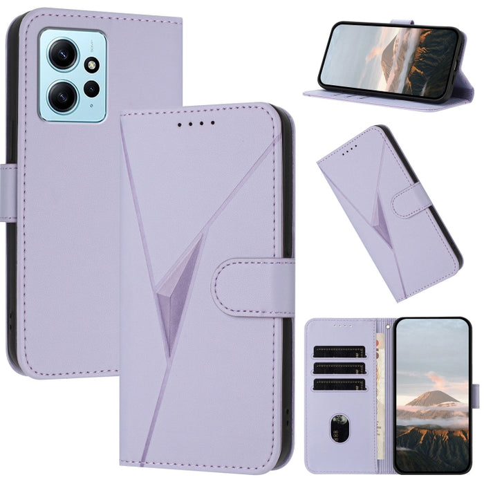 Estuche para teléfono de cuero con cierre de hebilla y diseño de triángulos, For Redmi Note 13 Pro 4G, For Redmi Note 13 4G, For Redmi K70E, For Redmi Note 13 5G, For Redmi 13C 4G, For Redmi Note 13 Pro+, For Redmi Note 13 Pro 5G, For Redmi 12 5G      ...