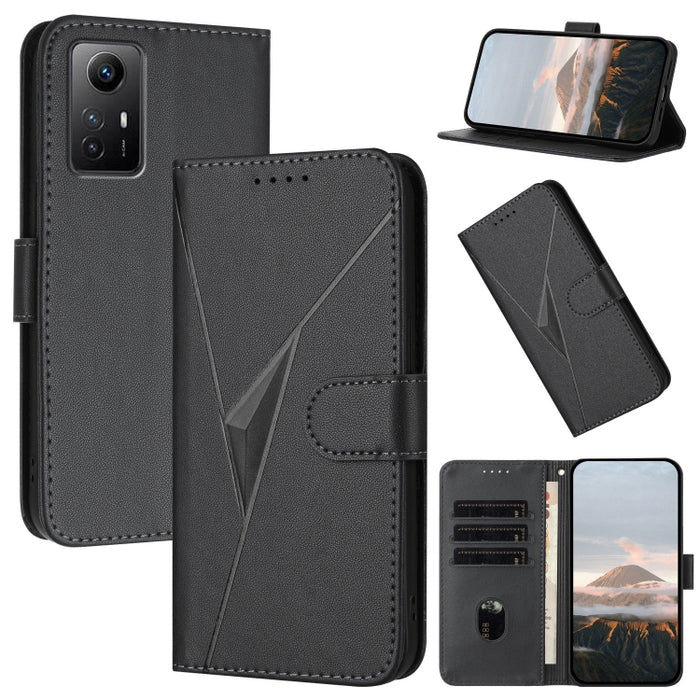 Estuche para teléfono de cuero con cierre de hebilla y diseño de triángulos, For Redmi Note 13 Pro 4G, For Redmi Note 13 4G, For Redmi K70E, For Redmi Note 13 5G, For Redmi 13C 4G, For Redmi Note 13 Pro+, For Redmi Note 13 Pro 5G, For Redmi 12 5G      ...