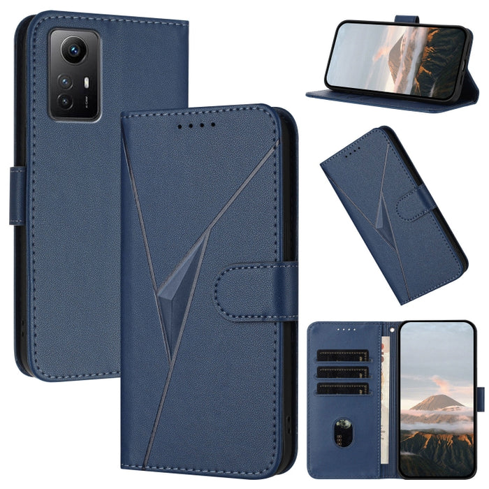 Estuche para teléfono de cuero con cierre de hebilla y diseño de triángulos, For Redmi Note 13 Pro 4G, For Redmi Note 13 4G, For Redmi K70E, For Redmi Note 13 5G, For Redmi 13C 4G, For Redmi Note 13 Pro+, For Redmi Note 13 Pro 5G, For Redmi 12 5G      ...