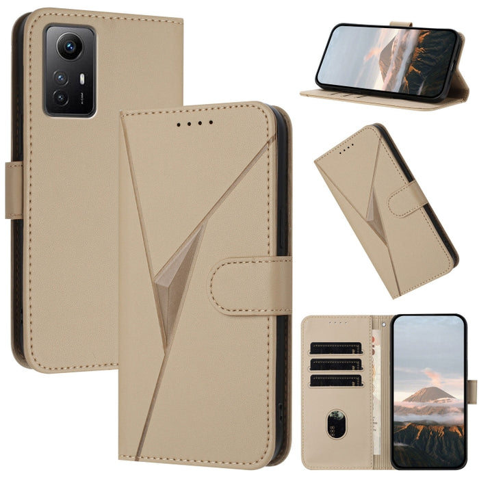 Estuche para teléfono de cuero con cierre de hebilla y diseño de triángulos, For Redmi Note 13 Pro 4G, For Redmi Note 13 4G, For Redmi K70E, For Redmi Note 13 5G, For Redmi 13C 4G, For Redmi Note 13 Pro+, For Redmi Note 13 Pro 5G, For Redmi 12 5G      ...