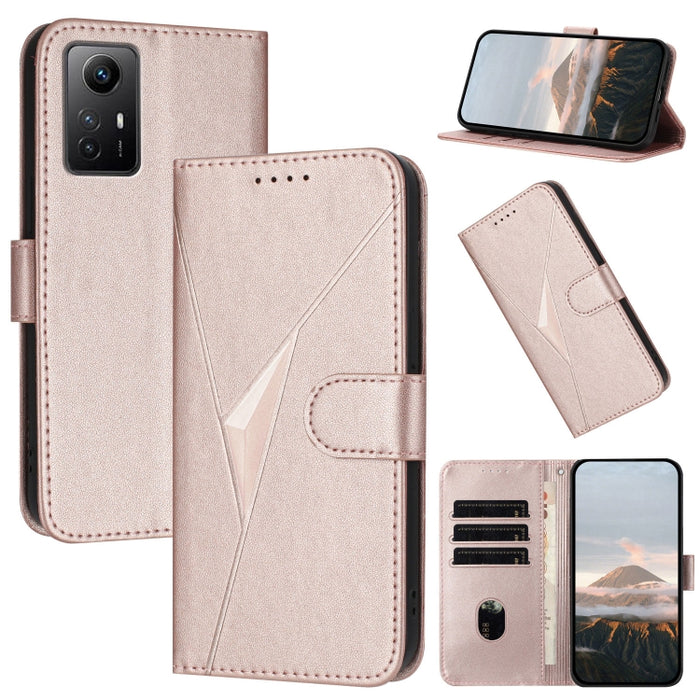 Estuche para teléfono de cuero con cierre de hebilla y diseño de triángulos, For Redmi Note 13 Pro 4G, For Redmi Note 13 4G, For Redmi K70E, For Redmi Note 13 5G, For Redmi 13C 4G, For Redmi Note 13 Pro+, For Redmi Note 13 Pro 5G, For Redmi 12 5G      ...