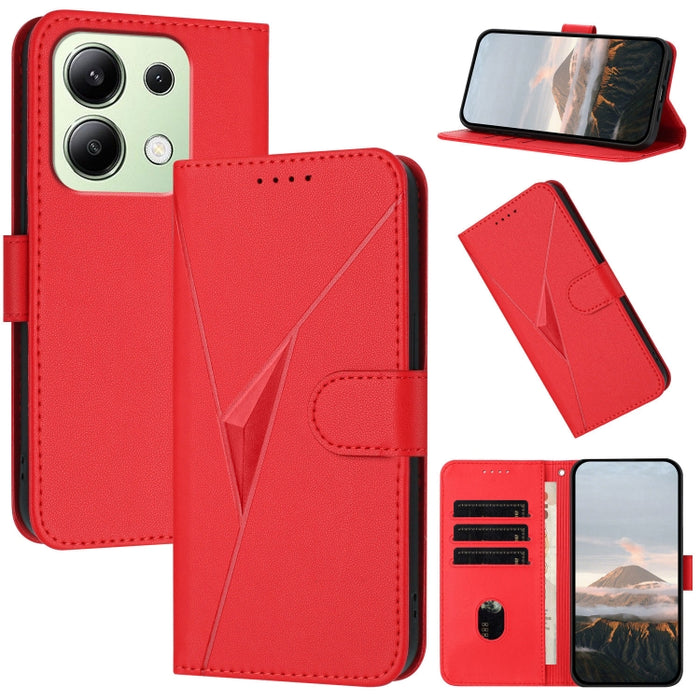 Estuche para teléfono de cuero con cierre de hebilla y diseño de triángulos, For Redmi Note 13 Pro 4G, For Redmi Note 13 4G, For Redmi K70E, For Redmi Note 13 5G, For Redmi 13C 4G, For Redmi Note 13 Pro+, For Redmi Note 13 Pro 5G, For Redmi 12 5G      ...