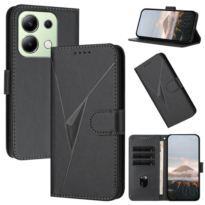 Estuche para teléfono de cuero con cierre de hebilla y diseño de triángulos, For Redmi Note 13 Pro 4G, For Redmi Note 13 4G, For Redmi K70E, For Redmi Note 13 5G, For Redmi 13C 4G, For Redmi Note 13 Pro+, For Redmi Note 13 Pro 5G, For Redmi 12 5G      ...
