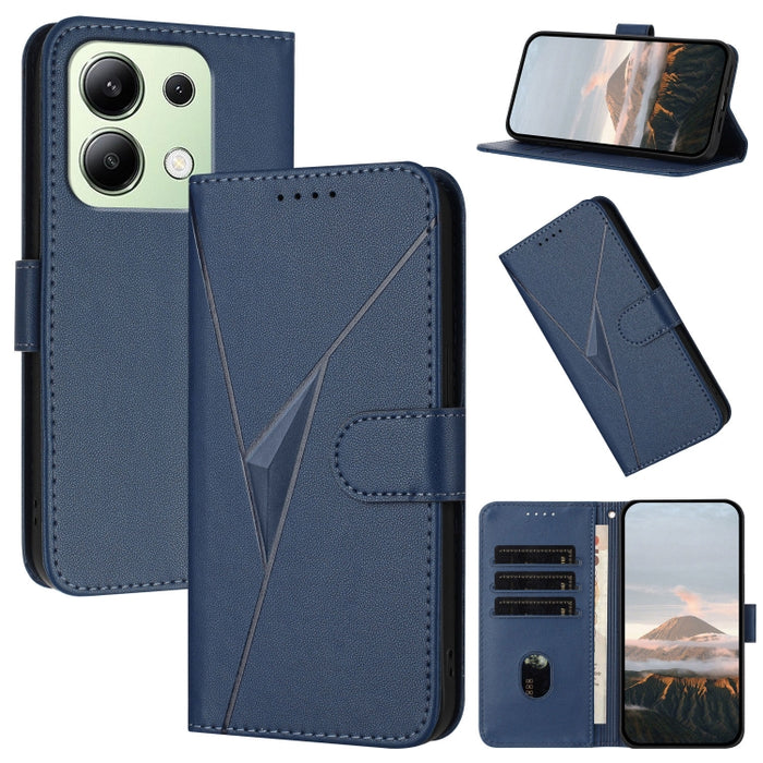 Estuche para teléfono de cuero con cierre de hebilla y diseño de triángulos, For Redmi Note 13 Pro 4G, For Redmi Note 13 4G, For Redmi K70E, For Redmi Note 13 5G, For Redmi 13C 4G, For Redmi Note 13 Pro+, For Redmi Note 13 Pro 5G, For Redmi 12 5G      ...