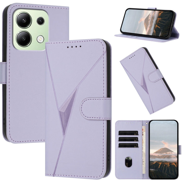 Estuche para teléfono de cuero con cierre de hebilla y diseño de triángulos, For Redmi Note 13 Pro 4G, For Redmi Note 13 4G, For Redmi K70E, For Redmi Note 13 5G, For Redmi 13C 4G, For Redmi Note 13 Pro+, For Redmi Note 13 Pro 5G, For Redmi 12 5G      ...