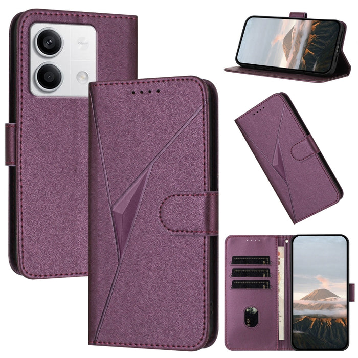 Estuche para teléfono de cuero con cierre de hebilla y diseño de triángulos, For Redmi Note 13 Pro 4G, For Redmi Note 13 4G, For Redmi K70E, For Redmi Note 13 5G, For Redmi 13C 4G, For Redmi Note 13 Pro+, For Redmi Note 13 Pro 5G, For Redmi 12 5G      ...