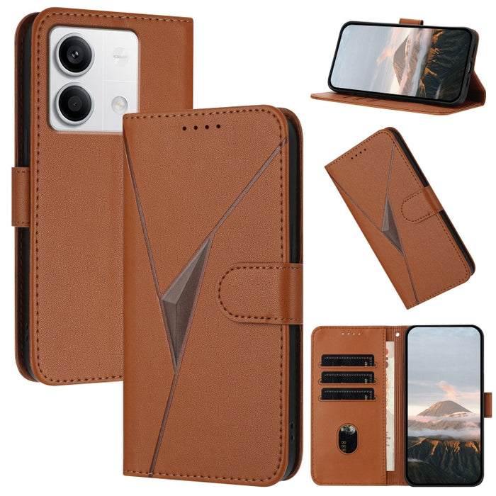 Estuche para teléfono de cuero con cierre de hebilla y diseño de triángulos, For Redmi Note 13 Pro 4G, For Redmi Note 13 4G, For Redmi K70E, For Redmi Note 13 5G, For Redmi 13C 4G, For Redmi Note 13 Pro+, For Redmi Note 13 Pro 5G, For Redmi 12 5G      ...