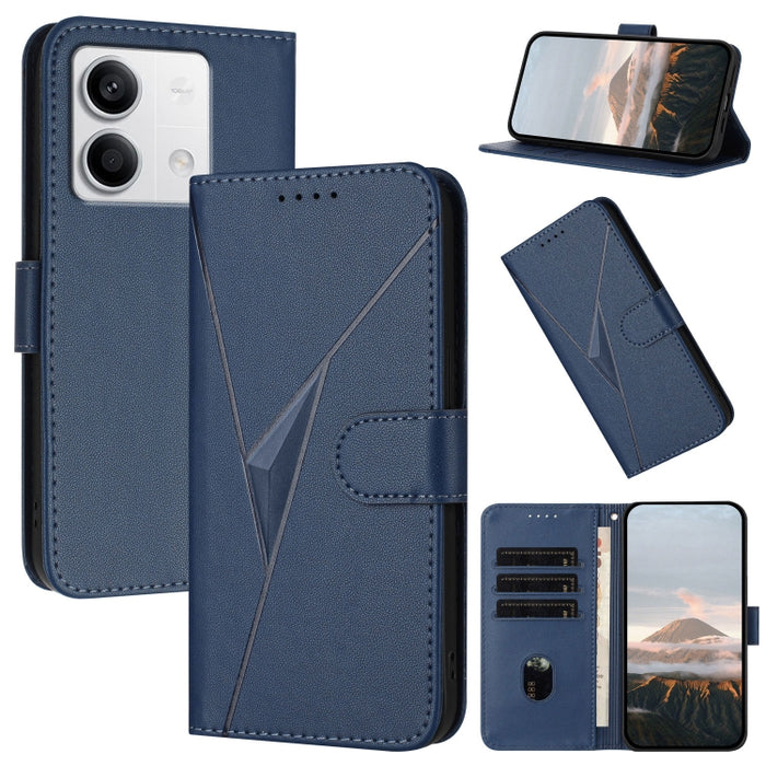 Estuche para teléfono de cuero con cierre de hebilla y diseño de triángulos, For Redmi Note 13 Pro 4G, For Redmi Note 13 4G, For Redmi K70E, For Redmi Note 13 5G, For Redmi 13C 4G, For Redmi Note 13 Pro+, For Redmi Note 13 Pro 5G, For Redmi 12 5G      ...