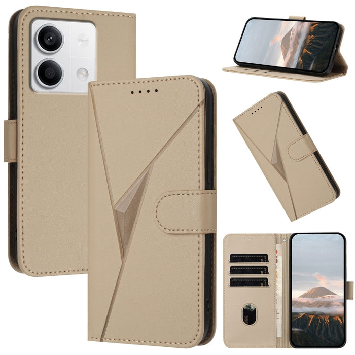 Estuche para teléfono de cuero con cierre de hebilla y diseño de triángulos, For Redmi Note 13 Pro 4G, For Redmi Note 13 4G, For Redmi K70E, For Redmi Note 13 5G, For Redmi 13C 4G, For Redmi Note 13 Pro+, For Redmi Note 13 Pro 5G, For Redmi 12 5G      ...