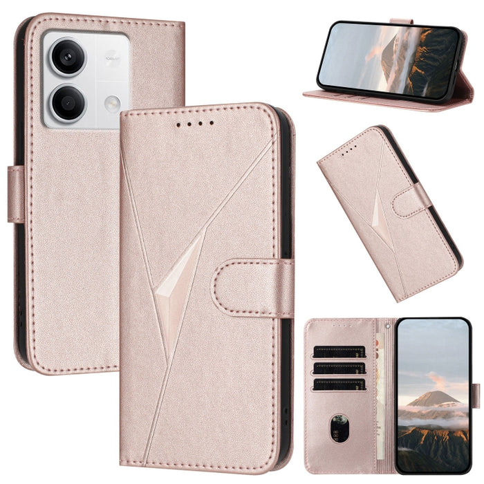 Estuche para teléfono de cuero con cierre de hebilla y diseño de triángulos, For Redmi Note 13 Pro 4G, For Redmi Note 13 4G, For Redmi K70E, For Redmi Note 13 5G, For Redmi 13C 4G, For Redmi Note 13 Pro+, For Redmi Note 13 Pro 5G, For Redmi 12 5G      ...