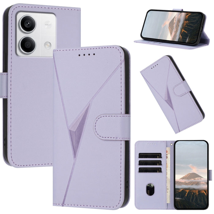 Estuche para teléfono de cuero con cierre de hebilla y diseño de triángulos, For Redmi Note 13 Pro 4G, For Redmi Note 13 4G, For Redmi K70E, For Redmi Note 13 5G, For Redmi 13C 4G, For Redmi Note 13 Pro+, For Redmi Note 13 Pro 5G, For Redmi 12 5G      ...