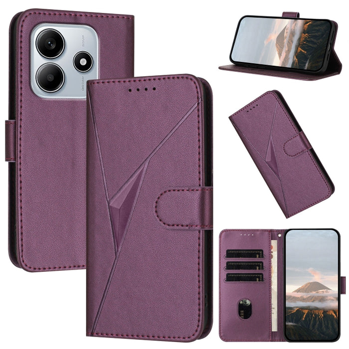 Estuche para teléfono de cuero con cierre de hebilla y diseño de triángulos, For Redmi Turbo 4 / Poco X7 Pro, For Redmi Note 14 Pro 4G, For Redmi Note 14 4G 163.25mm, For Redmi A3 Pro, For Redmi Note 14 5G, For Redmi Note 14 Pro+ 5G, For Redmi 14C 4G  ...