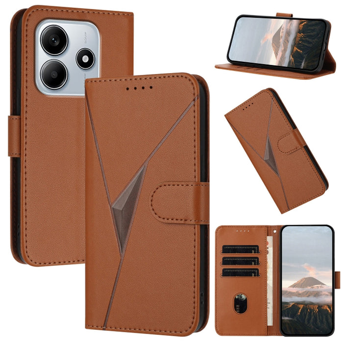 Estuche para teléfono de cuero con cierre de hebilla y diseño de triángulos, For Redmi Turbo 4 / Poco X7 Pro, For Redmi Note 14 Pro 4G, For Redmi Note 14 4G 163.25mm, For Redmi A3 Pro, For Redmi Note 14 5G, For Redmi Note 14 Pro+ 5G, For Redmi 14C 4G  ...