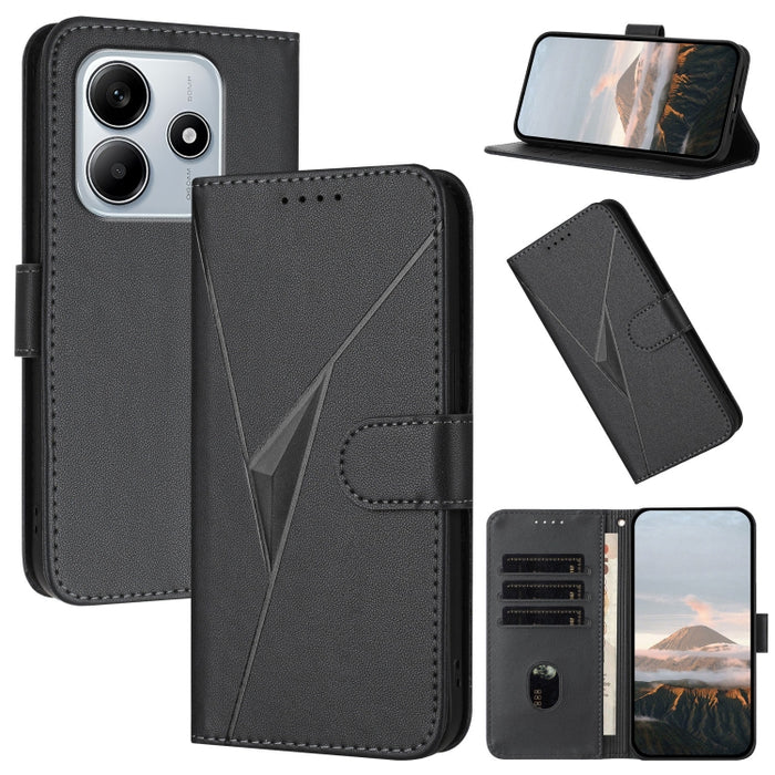 Estuche para teléfono de cuero con cierre de hebilla y diseño de triángulos, For Redmi Turbo 4 / Poco X7 Pro, For Redmi Note 14 Pro 4G, For Redmi Note 14 4G 163.25mm, For Redmi A3 Pro, For Redmi Note 14 5G, For Redmi Note 14 Pro+ 5G, For Redmi 14C 4G  ...