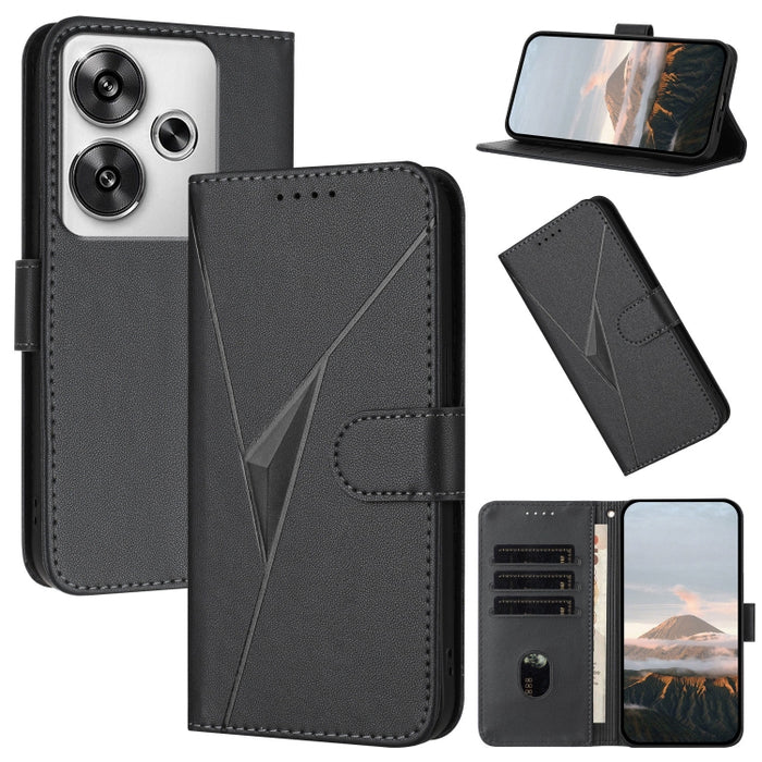 Estuche para teléfono de cuero con cierre de hebilla y diseño de triángulos, For Redmi Turbo 4 / Poco X7 Pro, For Redmi Note 14 Pro 4G, For Redmi Note 14 4G 163.25mm, For Redmi A3 Pro, For Redmi Note 14 5G, For Redmi Note 14 Pro+ 5G, For Redmi 14C 4G  ...