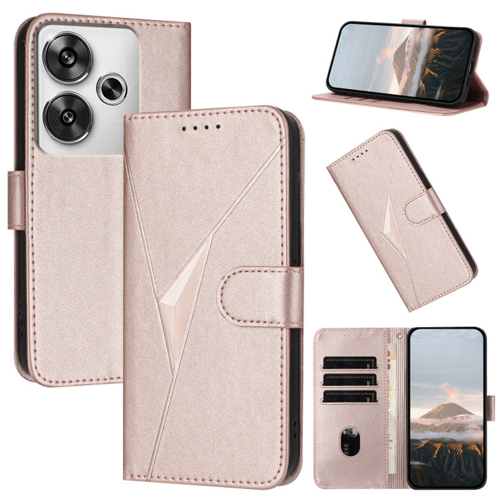 Estuche para teléfono de cuero con cierre de hebilla y diseño de triángulos, For Redmi Turbo 4 / Poco X7 Pro, For Redmi Note 14 Pro 4G, For Redmi Note 14 4G 163.25mm, For Redmi A3 Pro, For Redmi Note 14 5G, For Redmi Note 14 Pro+ 5G, For Redmi 14C 4G  ...